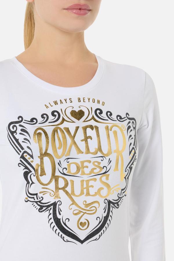 White Long Sleeve T-Sirt White-Gold