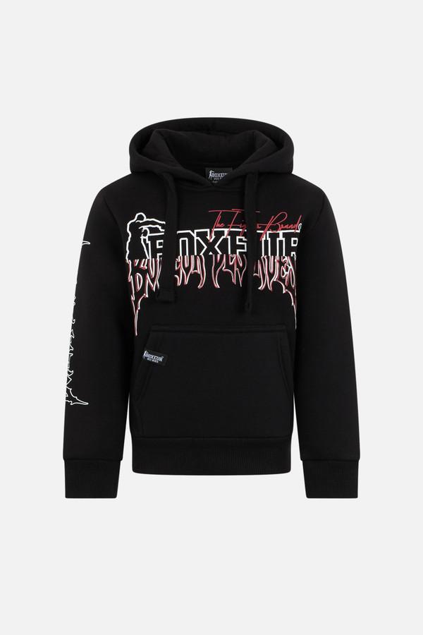 Felpa Nera Con Cappuccio - Black