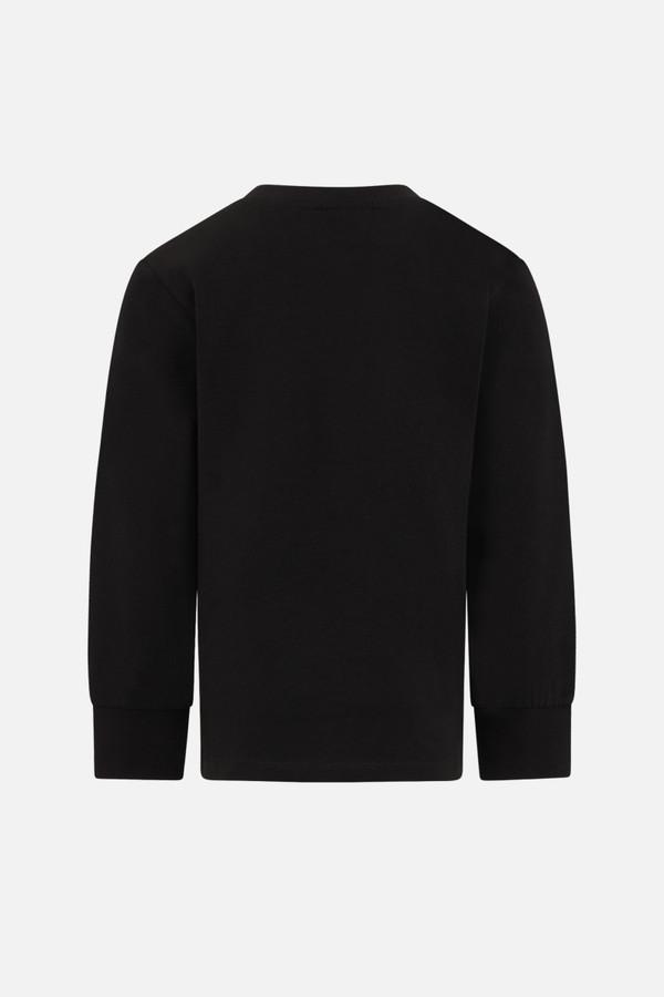 T-Shirt Nera E Oro A Manica Lunga Con Stampe