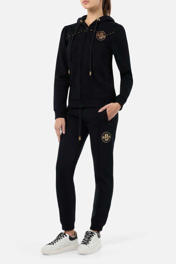 Pantalone Nero Con Dettagli Oro