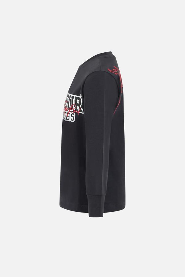 T-Shirt Antracite A Manica Lunga