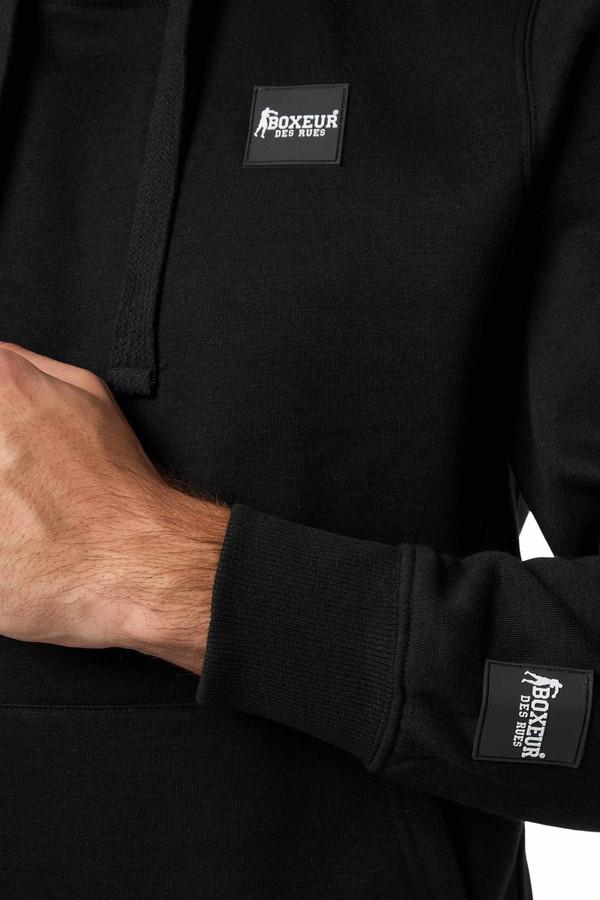 Felpa Con Cappuccio E Patch Nera