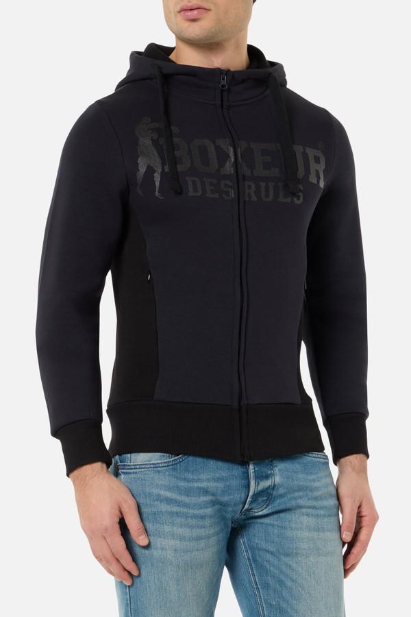 Anthracite And Black Full Zip Hoodie Sweatshirt Anthracite