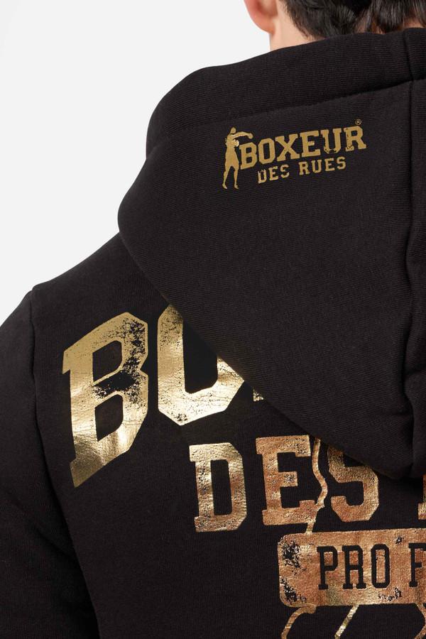 Black And Gold Full Zip Hoodie Sweatshirt Black-Gold