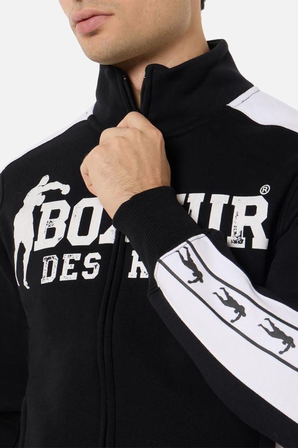 Black High Neck Sweatshirt With Contrast Inserts Black