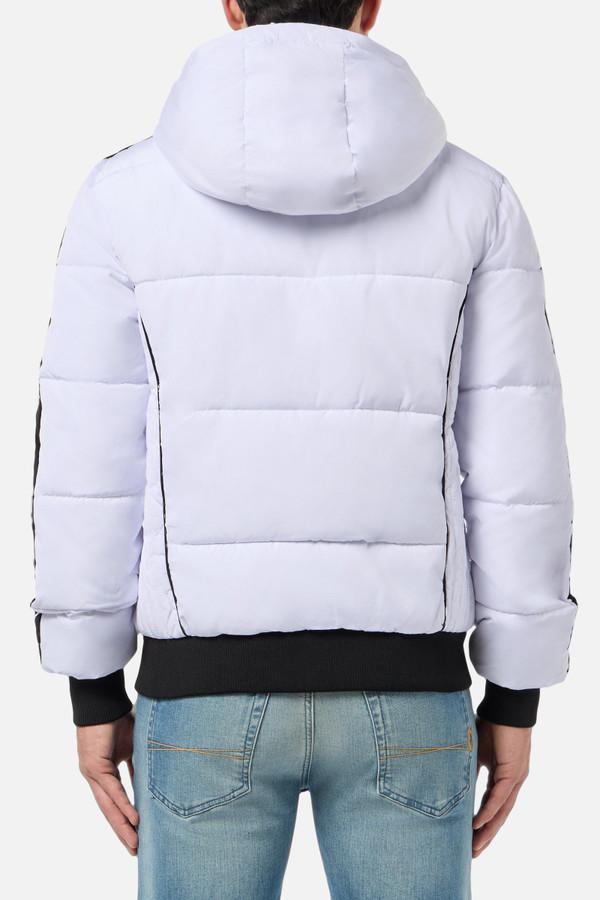 White Padded Jacket With Contrast Insert White