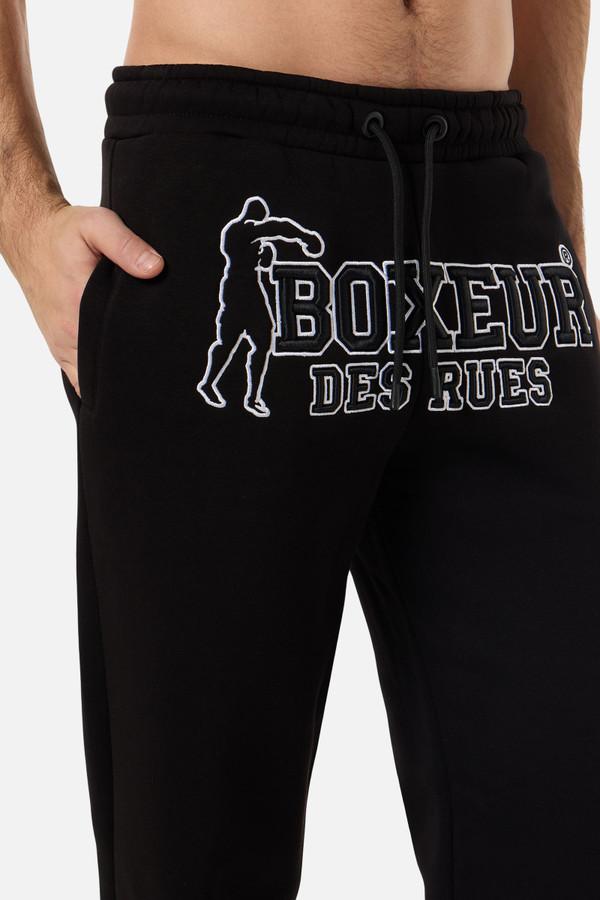 Black Front Embroidery Pant Black