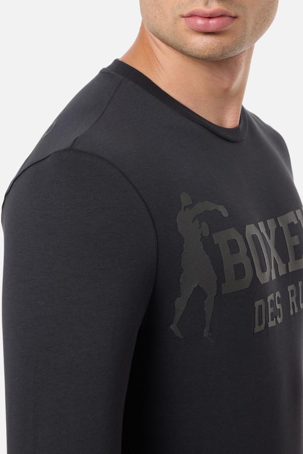 T-Shirt Antracite A Manica Lunga Con Logo Anthracite