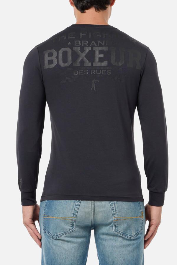 T-Shirt Antracite A Manica Lunga Con Logo Anthracite