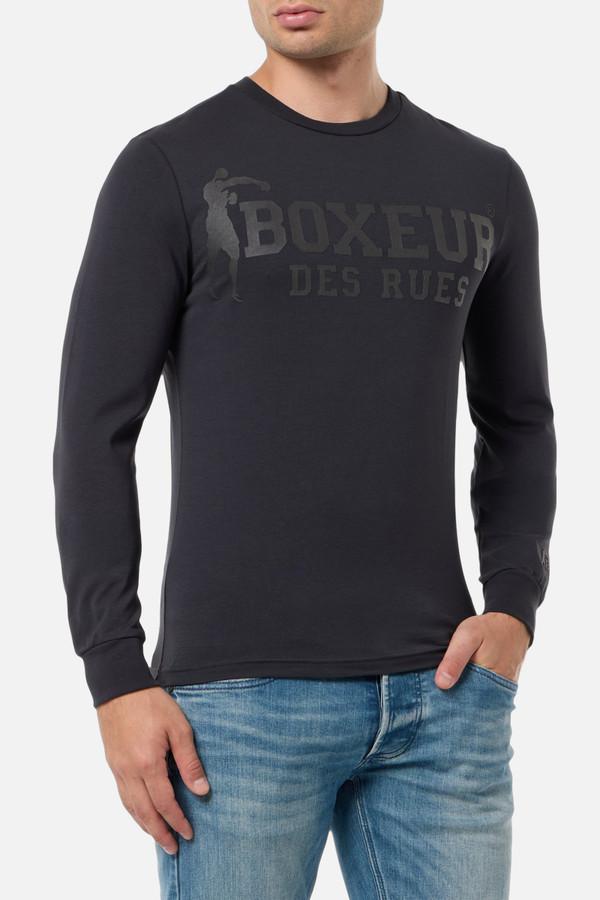 T-Shirt Antracite A Manica Lunga Con Logo Anthracite