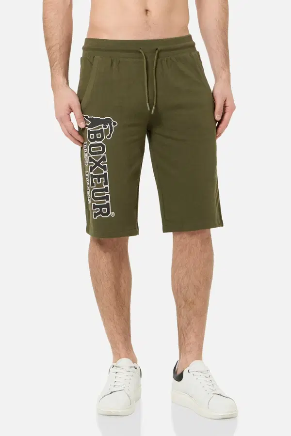 Army Green Shorts With Logo Army