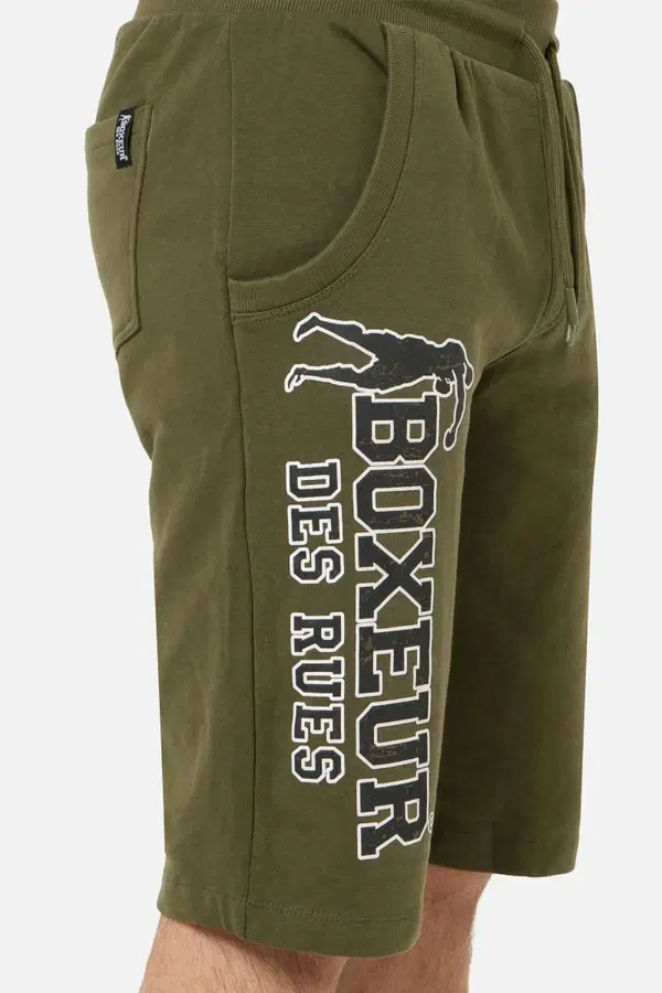 Army Green Shorts With Logo Army
