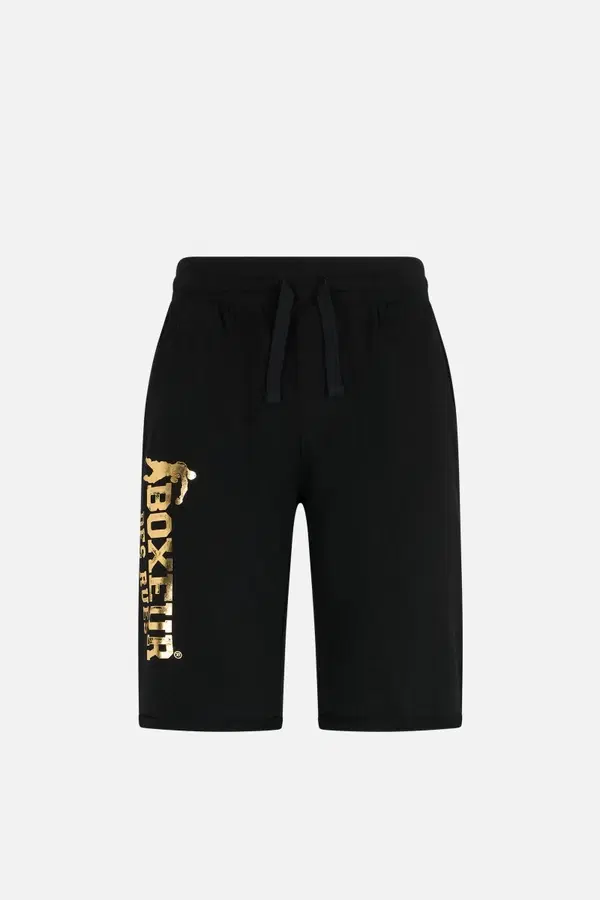 Black Shorts With Gold Logo Black-Gold