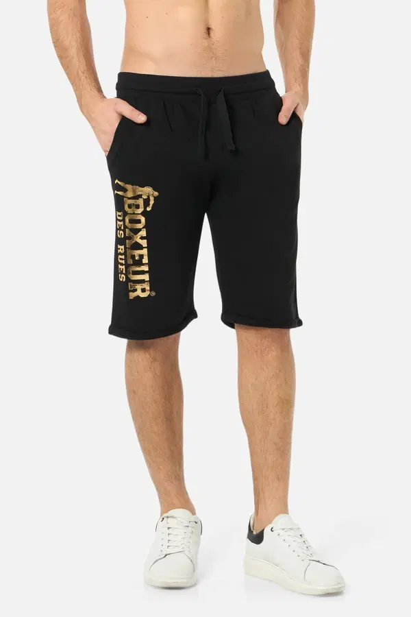 Black Shorts With Gold Logo Black-Gold