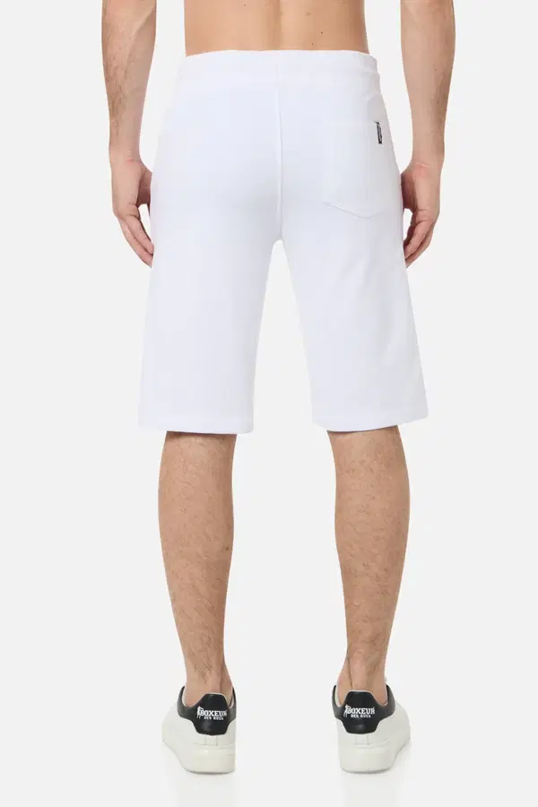 White Shorts With Gold Logo White-Gold