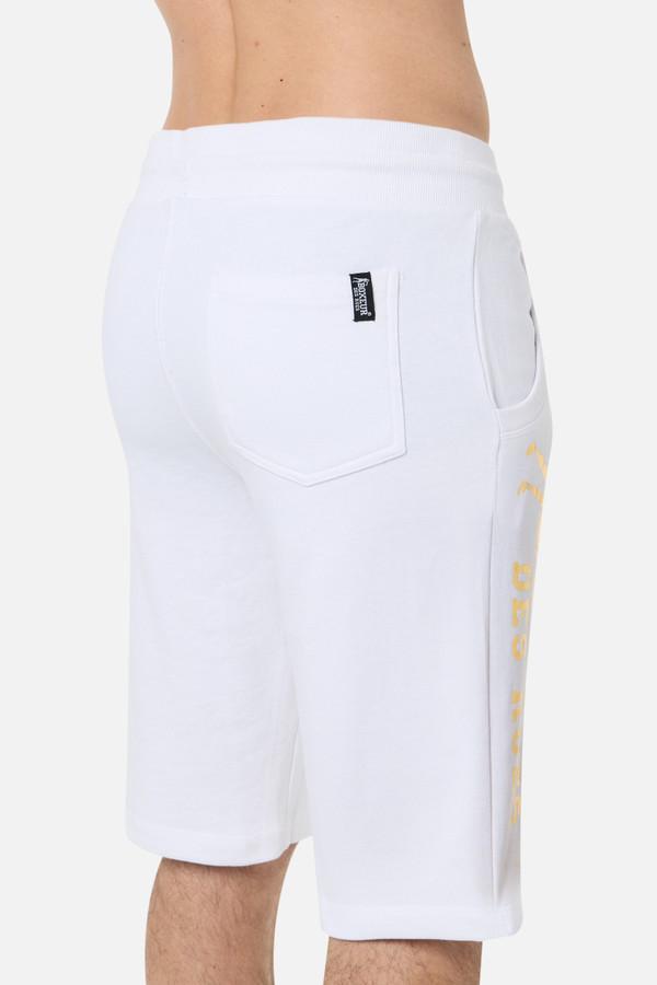 White Shorts With Gold Logo White-Gold