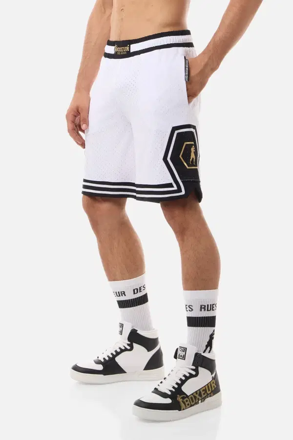 White Mesh Short White-Gold