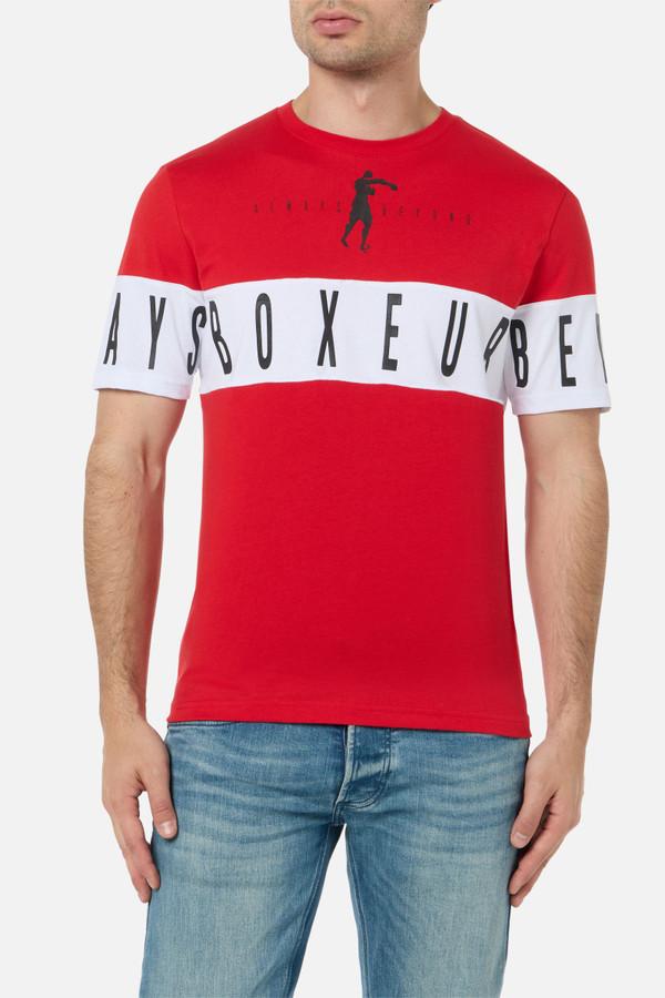 T-Shirt Rossa Con Inserti A Contrasto