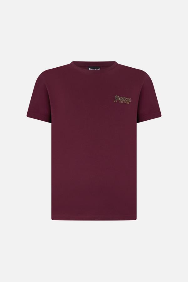 Burgundy T-Shirt With Printed Tape Bordeaux