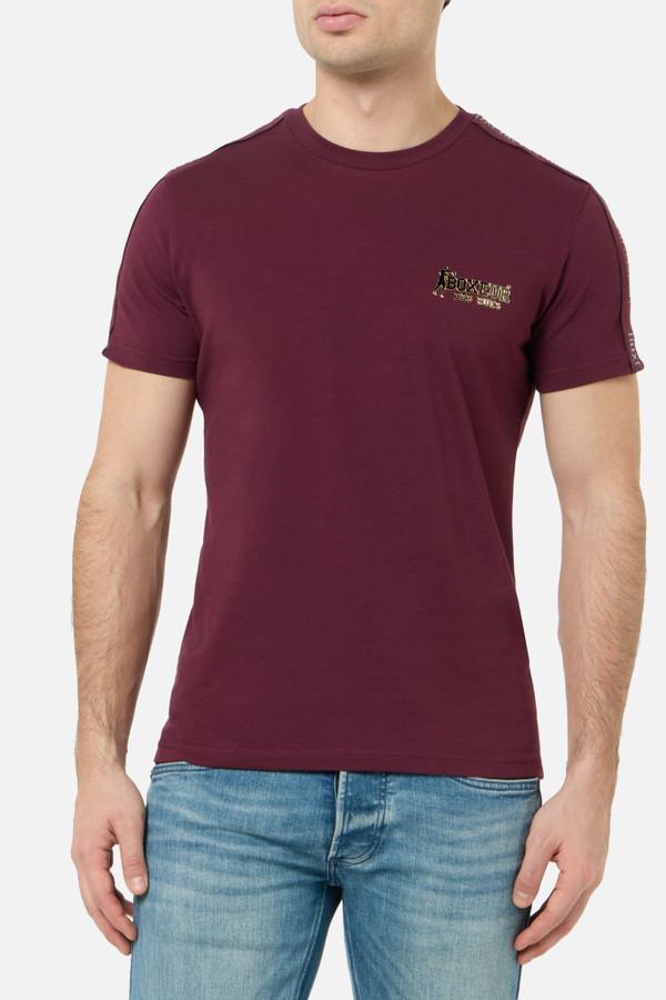 Burgundy T-Shirt With Printed Tape Bordeaux