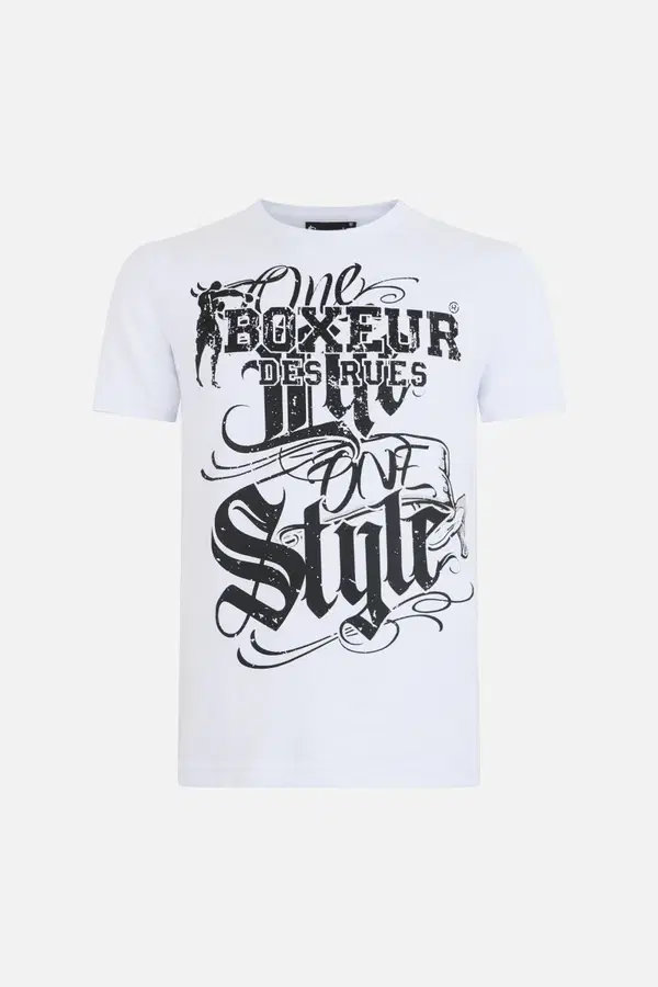T-Shirt Bianca Graficata In Stile Chicano