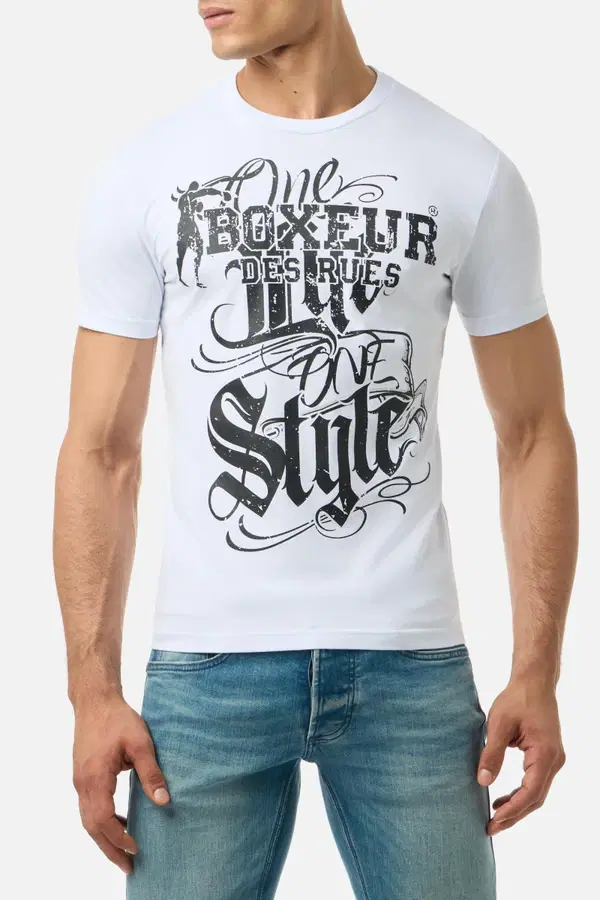 T-Shirt Bianca Graficata In Stile Chicano