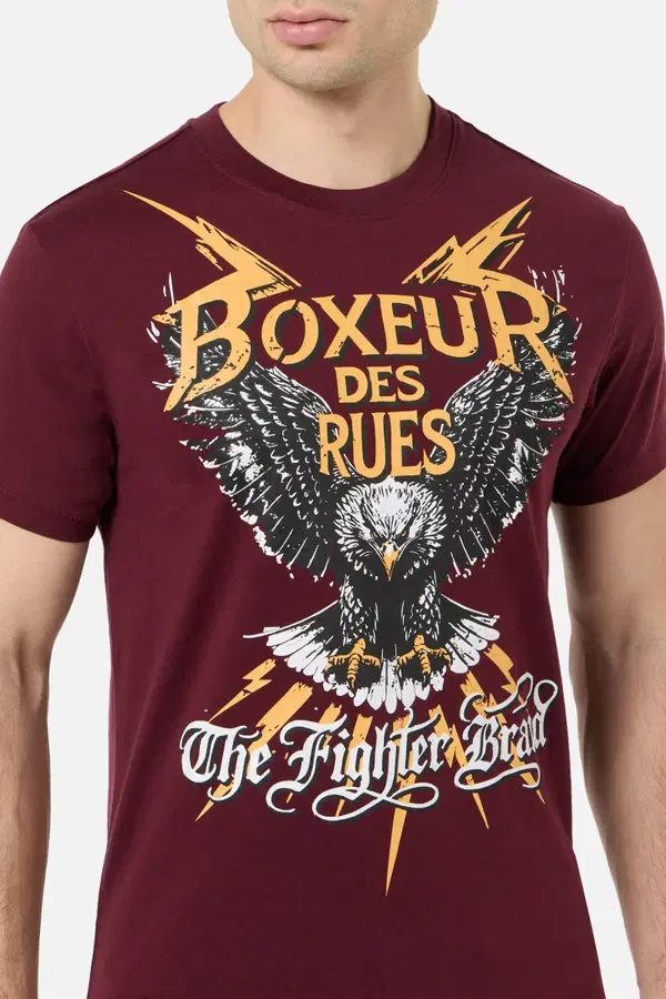 T-Shirt Graficata Burgundy
