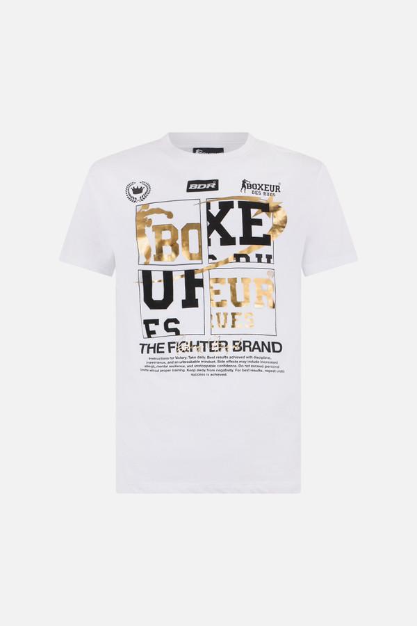 White And Gold Graphic T-Shirt White-Gold