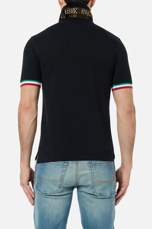 Flag Italy Black Polo Shirt Black