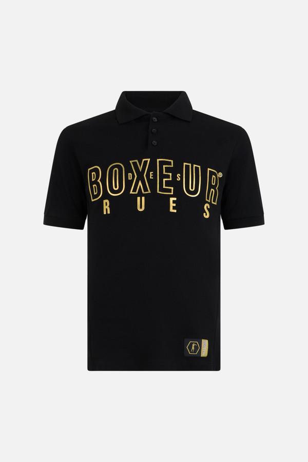 Black Inserts Polo Shirt Black-Gold