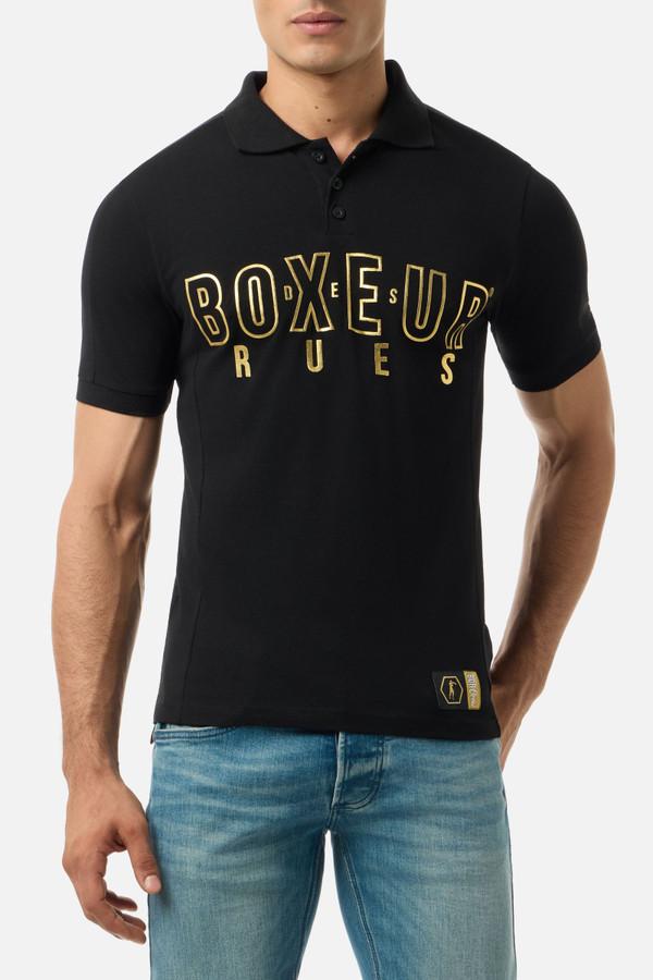 Black Inserts Polo Shirt Black-Gold