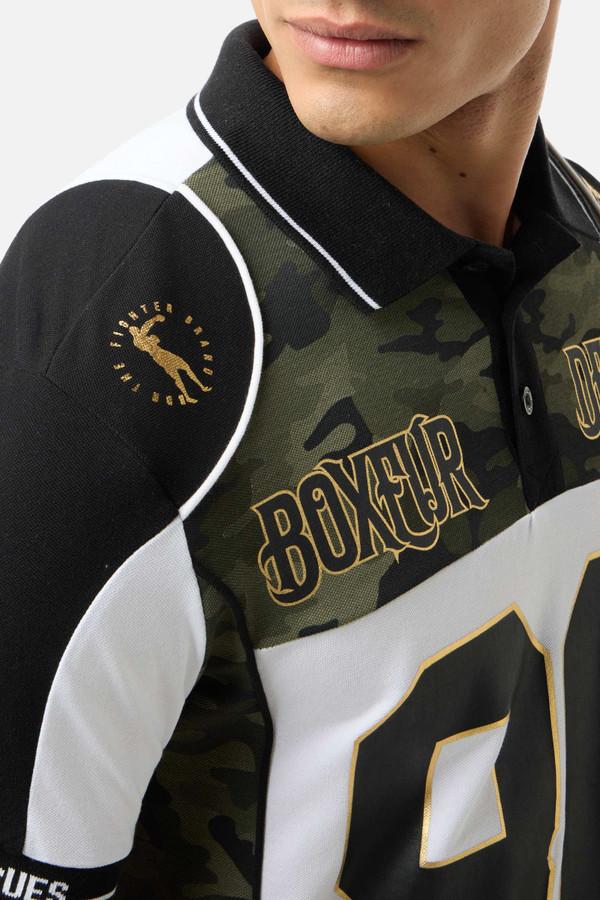 Polo Bianca Con Camouflage Army Camou
