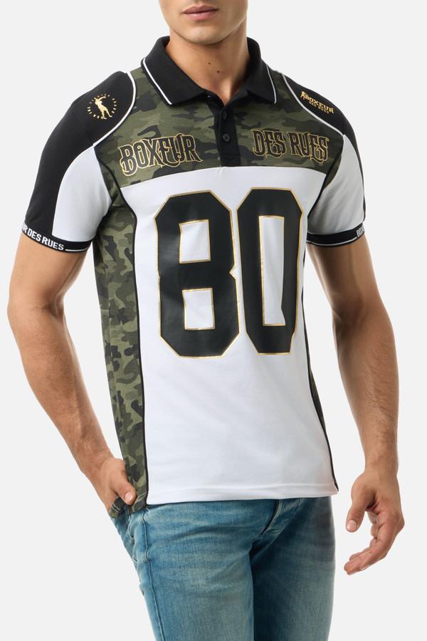 Polo Bianca Con Camouflage Army Camou