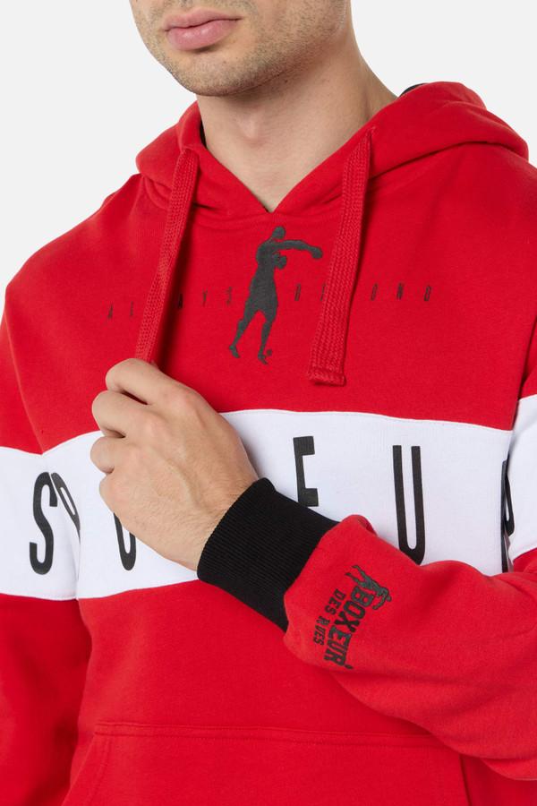 Red Sweatshirt With Contrast Band Red