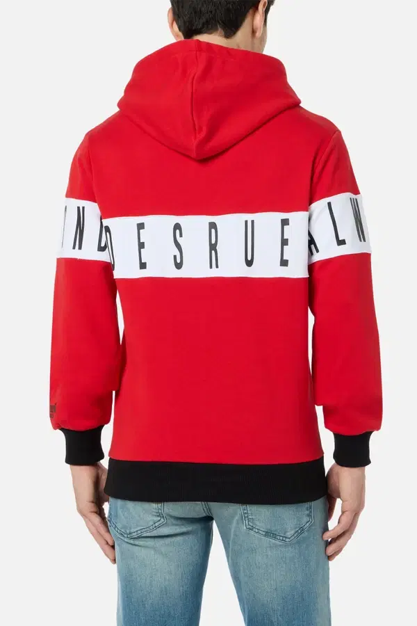 Red Sweatshirt With Contrast Band Red
