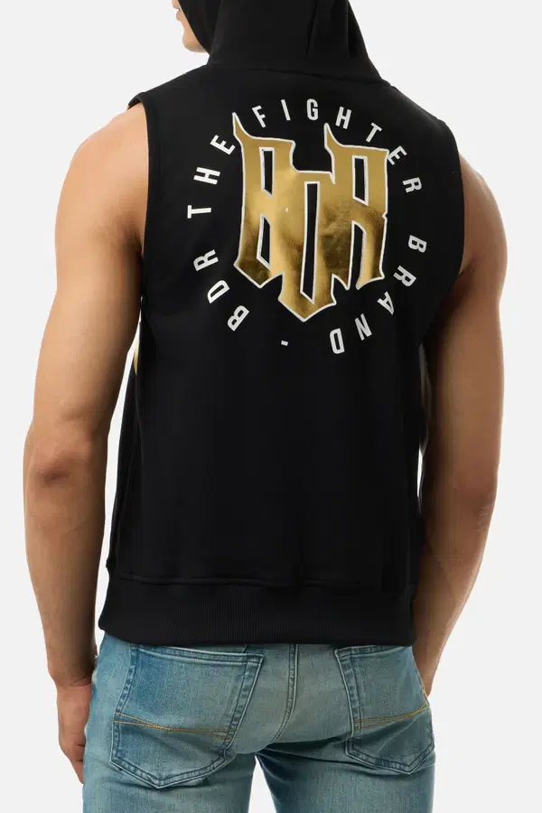 Gilded Tribal Sleveless Sweatshirt Black-Gold