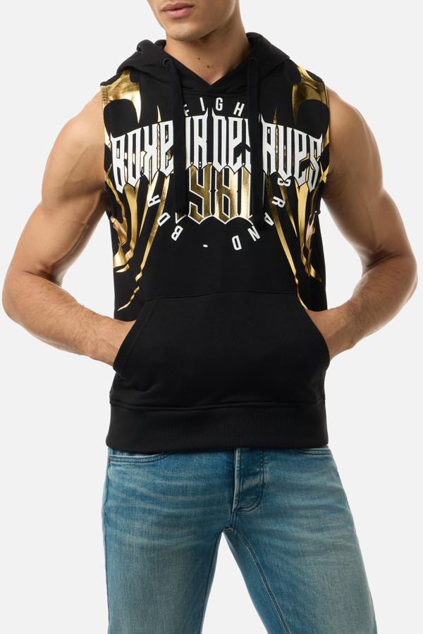 Gilded Tribal Sleveless Sweatshirt Black-Gold