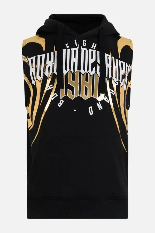 Gilded Tribal Sleveless Sweatshirt Black-Gold
