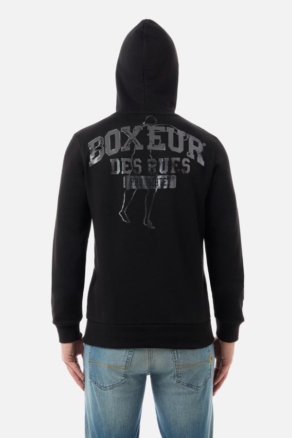 Felpa Logo Con Cappuccio Black-Titanium