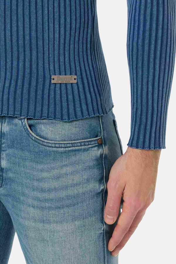 Maglia A Costine Vintage Indigo