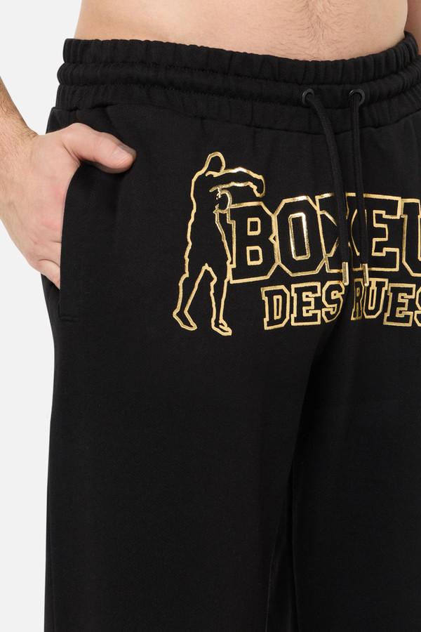 Pantalone Con Logo Frontale Black-Gold