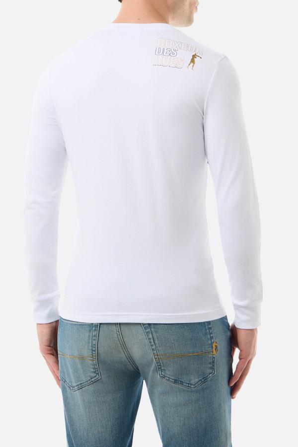 T-Shirt A Manica Lunga White-Gold