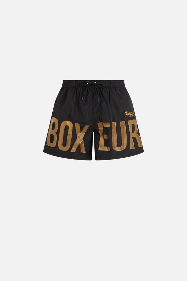 Boxer Da Mare Neri E Oro Black-Gold