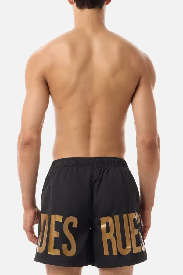 Boxer Da Mare Neri E Oro Black-Gold