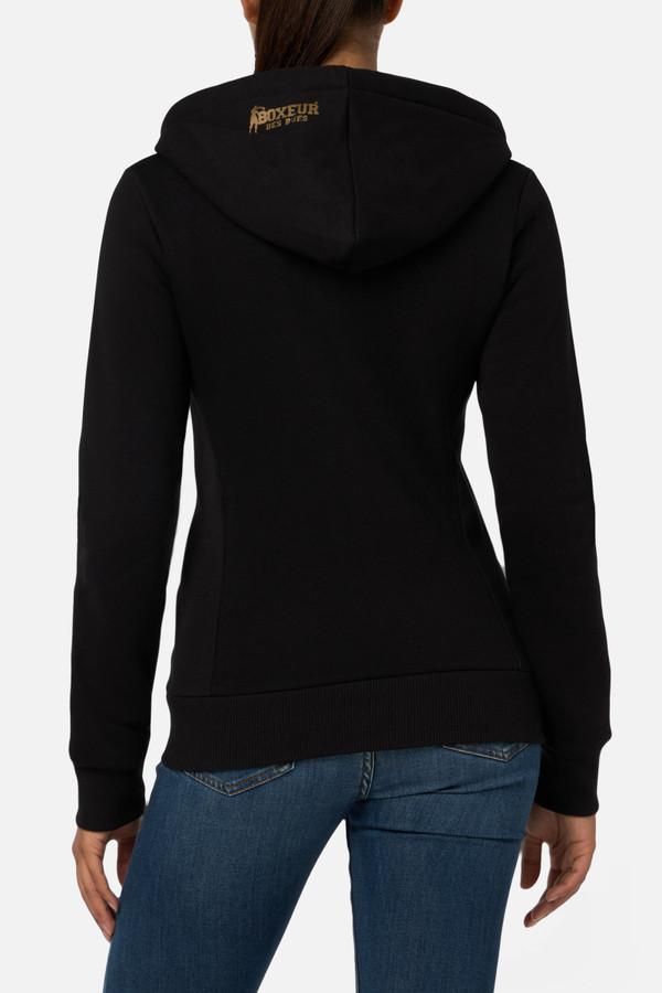 Logo Black Zip Hoodie Black-Gold