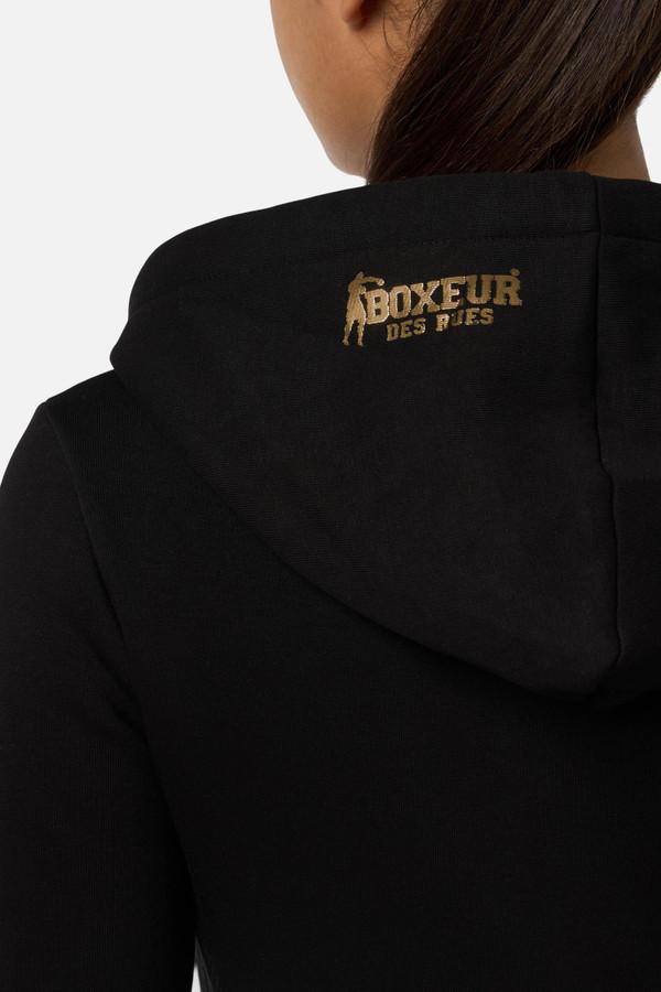 Logo Black Zip Hoodie Black-Gold
