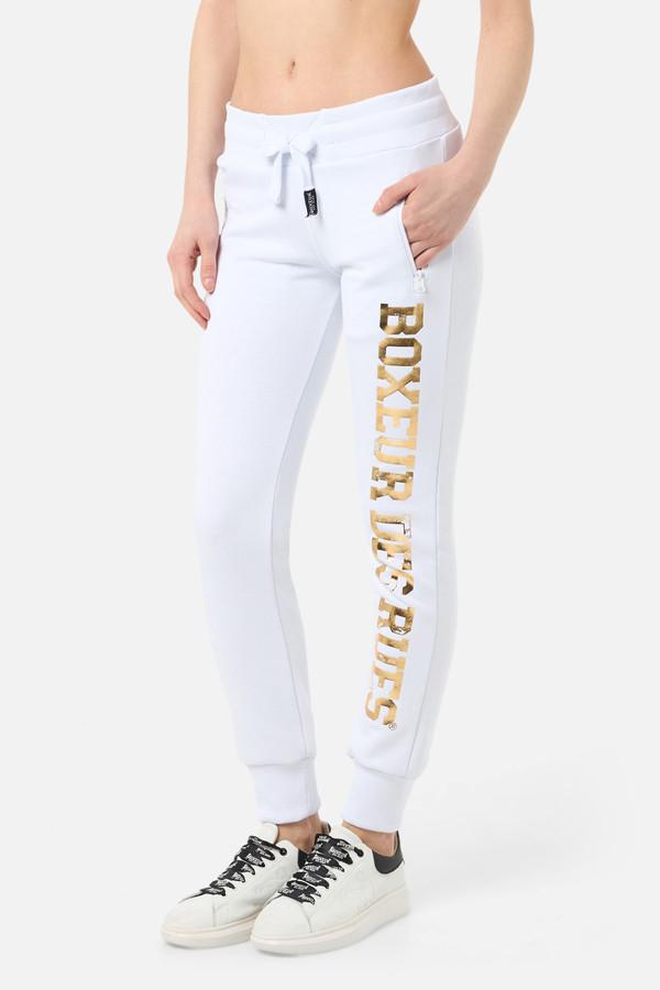 White Logo Joggers White-Gold