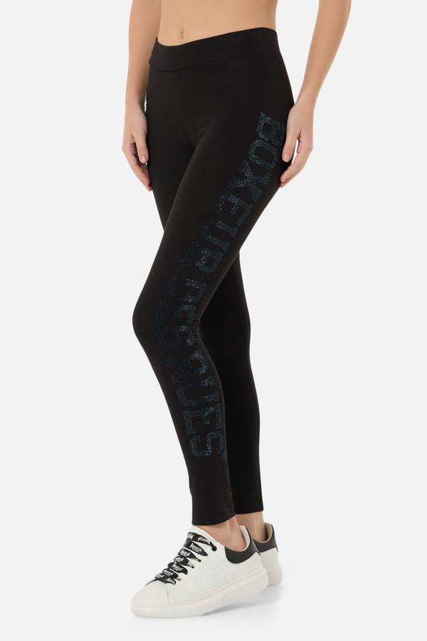 Black Rhinestone Leggings Black