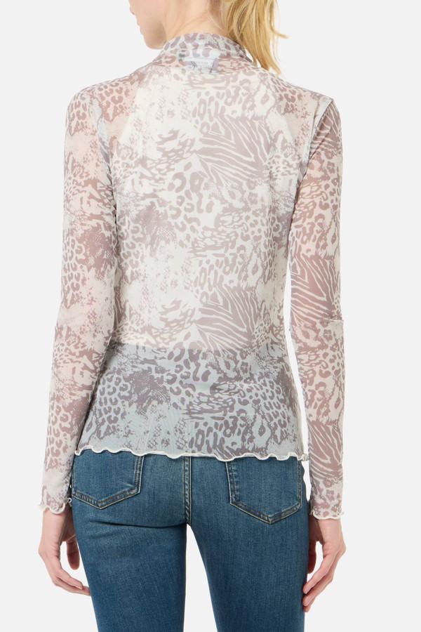 T-Shirt In Tulle Leopardato Sandstone