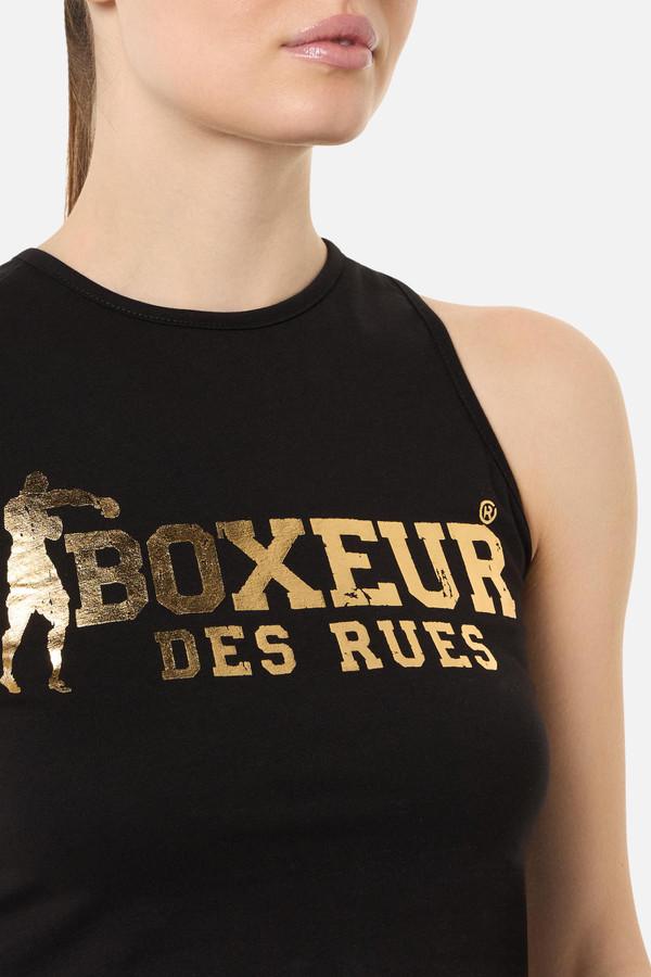 Black Logo Crop Tank Top Black-Gold